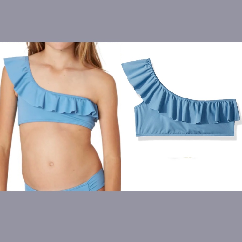 NEW Billabong [ Girls 14‎ ] Sol Searcher One Shoulder Bikini Top Periwinkle